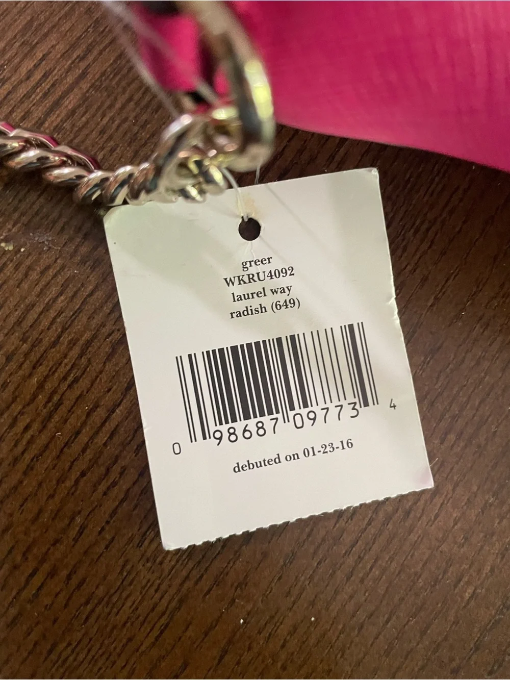 kate spade Hot Pink Leather Chain Shoulder Bag